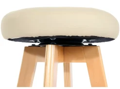 Taburete de bar Boras (juego de 2) giratorio, crema, patas claras