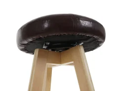 Taburete de bar Boras (juego de 2) giratorio, burdeos, patas claras