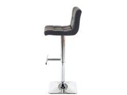 Taburete de bar Cadiz (set de 2), piel sintética negra, base cromada