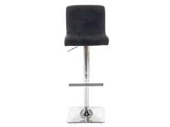 Taburete de bar Cadiz (set de 2), tela/textil gris oscuro, base cromada