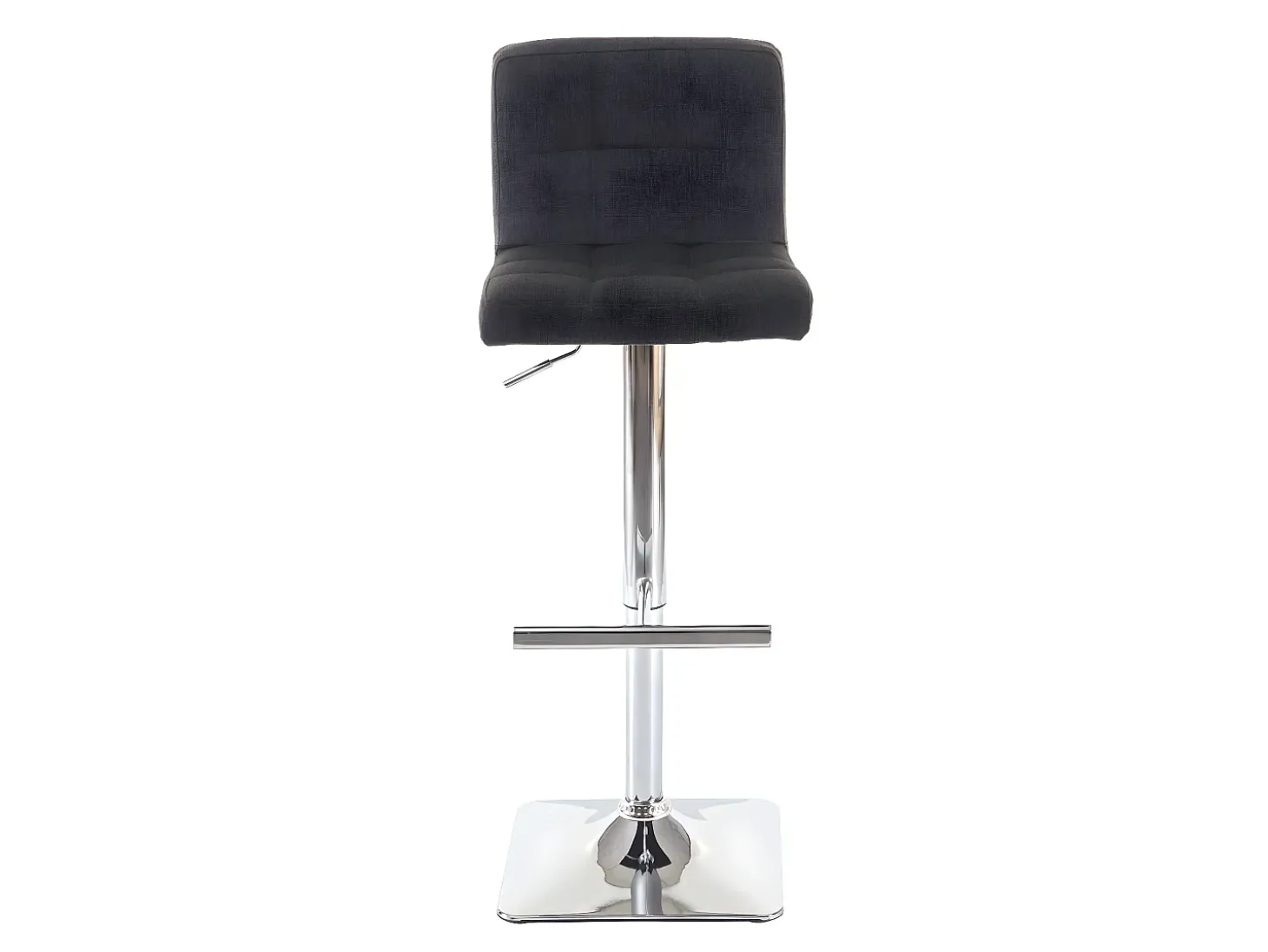 Taburete de bar Cadiz (set de 2), tela/textil gris oscuro, base cromada