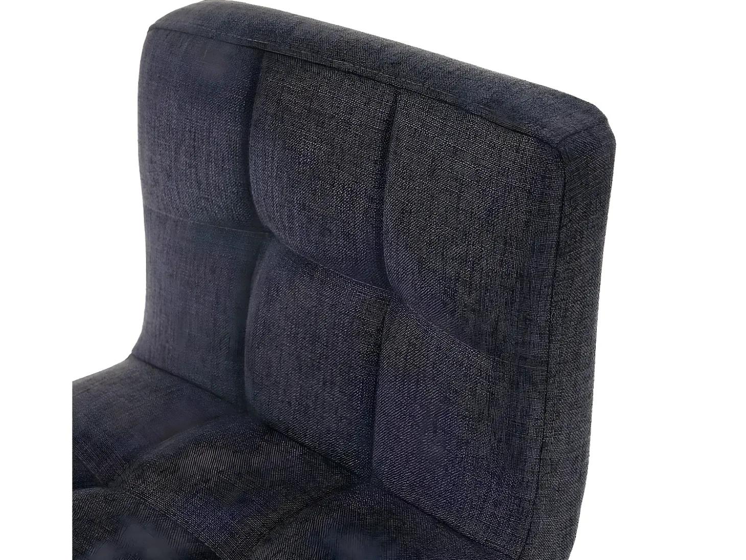 Taburete de bar Cadiz (set de 2), tela/textil gris oscuro, base cromada
