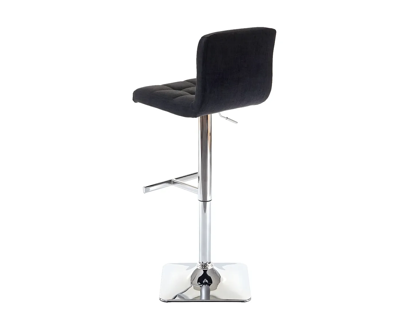 Taburete de bar Cadiz (set de 2), tela/textil gris oscuro, base cromada