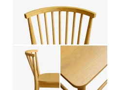 Taburete de bar con barrotes de madera de hevea, set de 2 natural