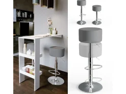 Taburete de bar conjunto de 2 gris 33x33x92