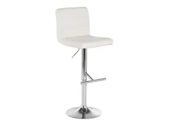 Taburete de bar de cocina giratorio acolchado ajustable de piel sintética Boca - Blanco