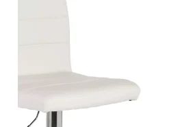 Taburete de bar de cocina giratorio acolchado ajustable de piel sintética Boca - Blanco