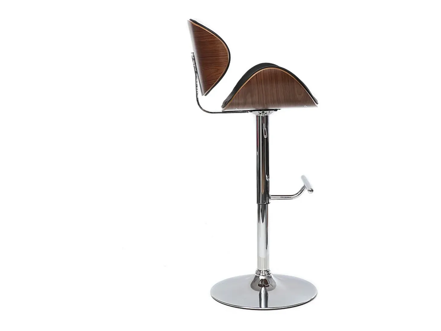 Taburete de bar de diseño negro y madera WALNUT