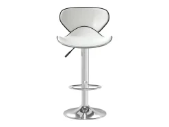 Taburete de bar de piel sintética blanca
