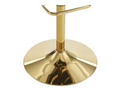 Taburete de bar de terciopelo y metal dorado - Altura ajustable - Beige - PERLANITA