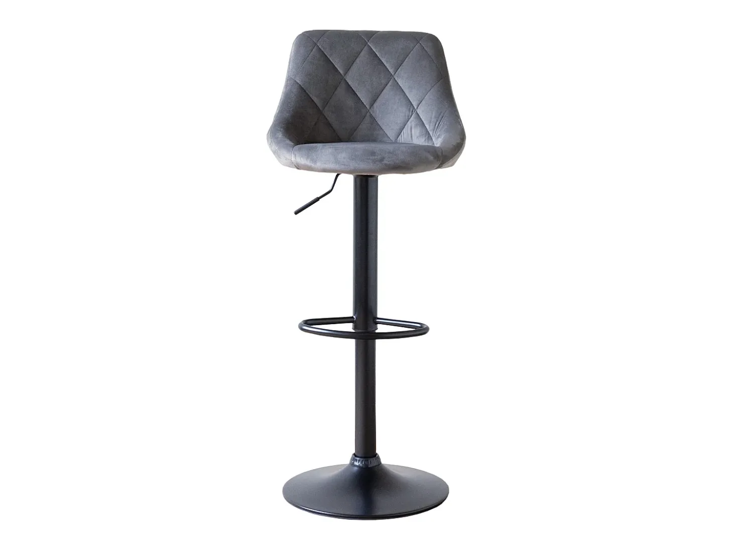 Taburete de bar de terciopelo gris ROBIN