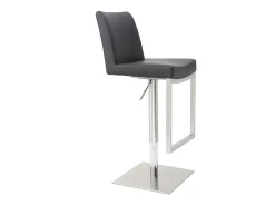 Taburete de bar diseño contemporáneo - metal y PU negro - KYLE