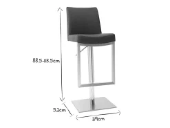 Taburete de bar diseño contemporáneo - metal y PU negro - KYLE