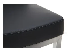 Taburete de bar diseño contemporáneo - metal y PU negro - KYLE