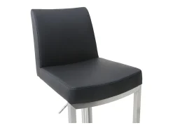 Taburete de bar diseño contemporáneo - metal y PU negro - KYLE
