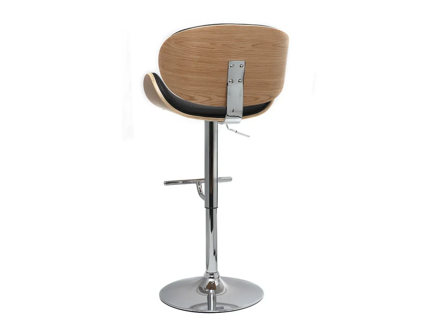 Taburete de bar diseño negro y madera clara WALNUT