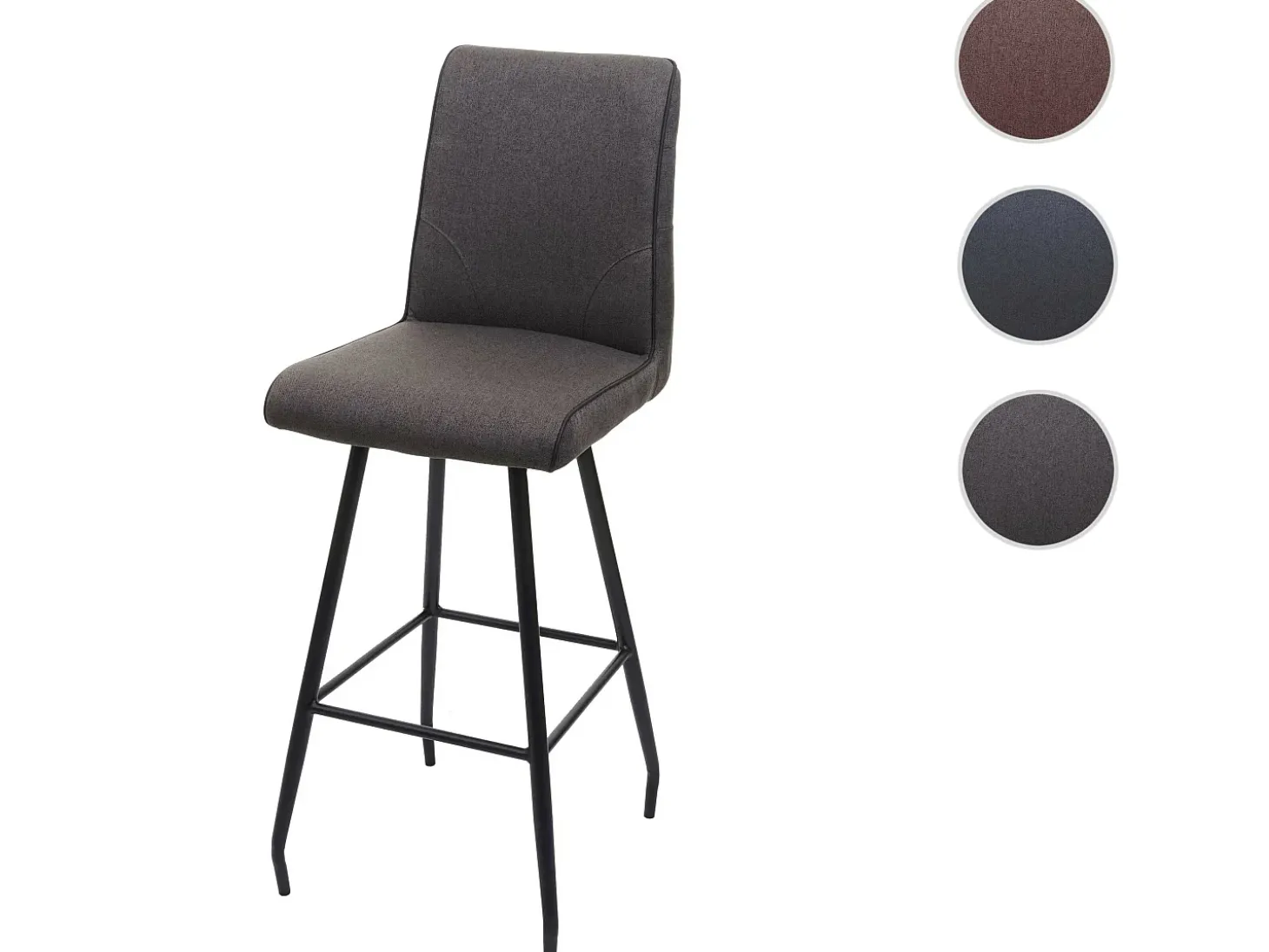 Taburete de bar giratorio MCW-H72, gris-marrón
