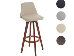 Taburete de bar giratorio MCW-C43, crema