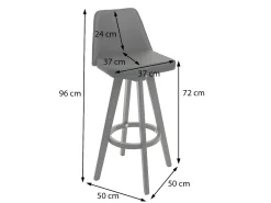 Taburete de bar giratorio MCW-C43, crema