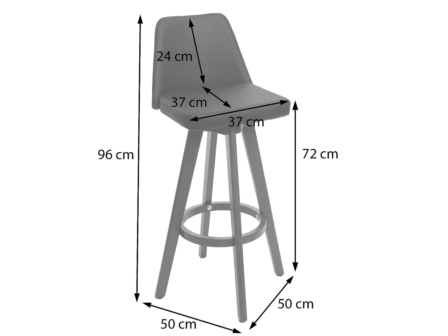 Taburete de bar giratorio MCW-C43, crema