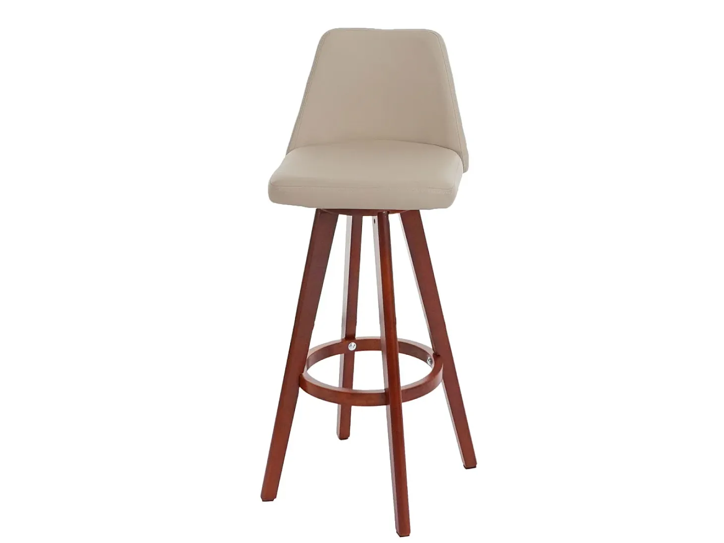 Taburete de bar giratorio MCW-C43, crema