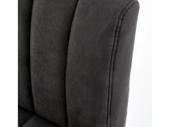 Taburete de bar gris oscuro de diseño contemporáneo con estructura de acero LEEDS negro