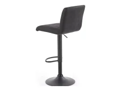 Taburete de bar gris oscuro de diseño contemporáneo con estructura de acero LEEDS negro