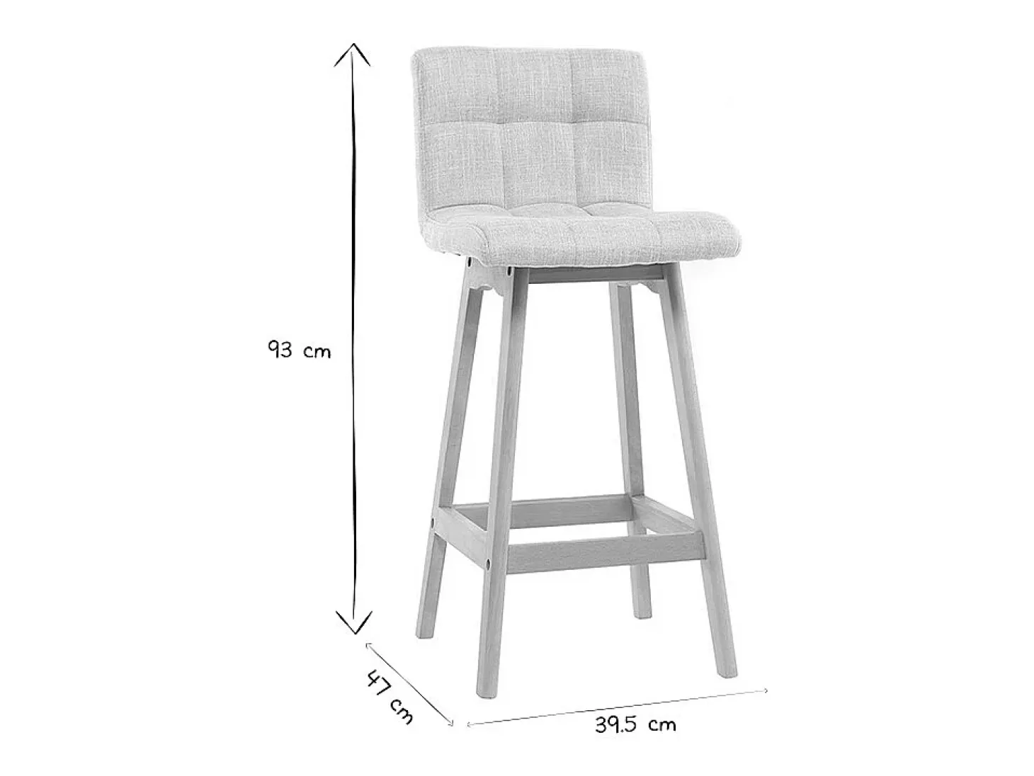 Taburete de bar madera y gris oscuro 65cm lote de 2 KLARIS