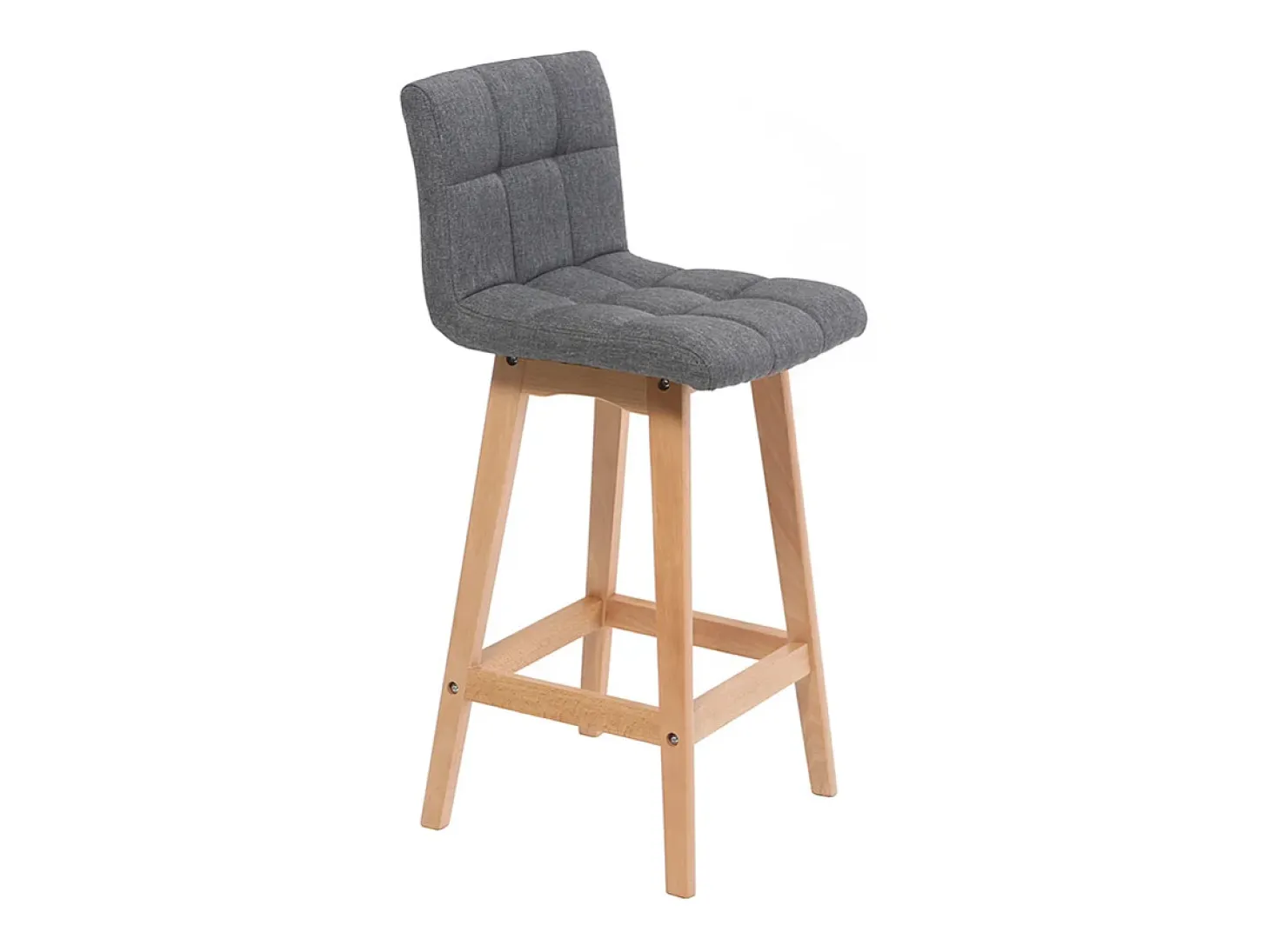 Taburete de bar madera y gris oscuro 65cm lote de 2 KLARIS