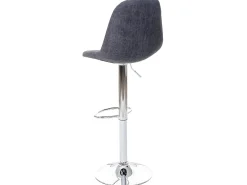Taburete de bar MCW-A67, tela/textil gris, base cromada