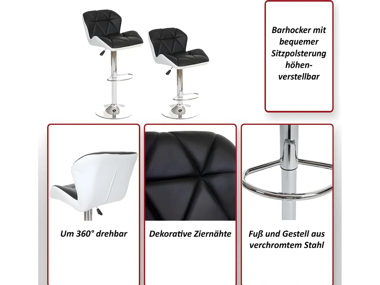 Taburete de bar MCW-A92 (set de 2), morado