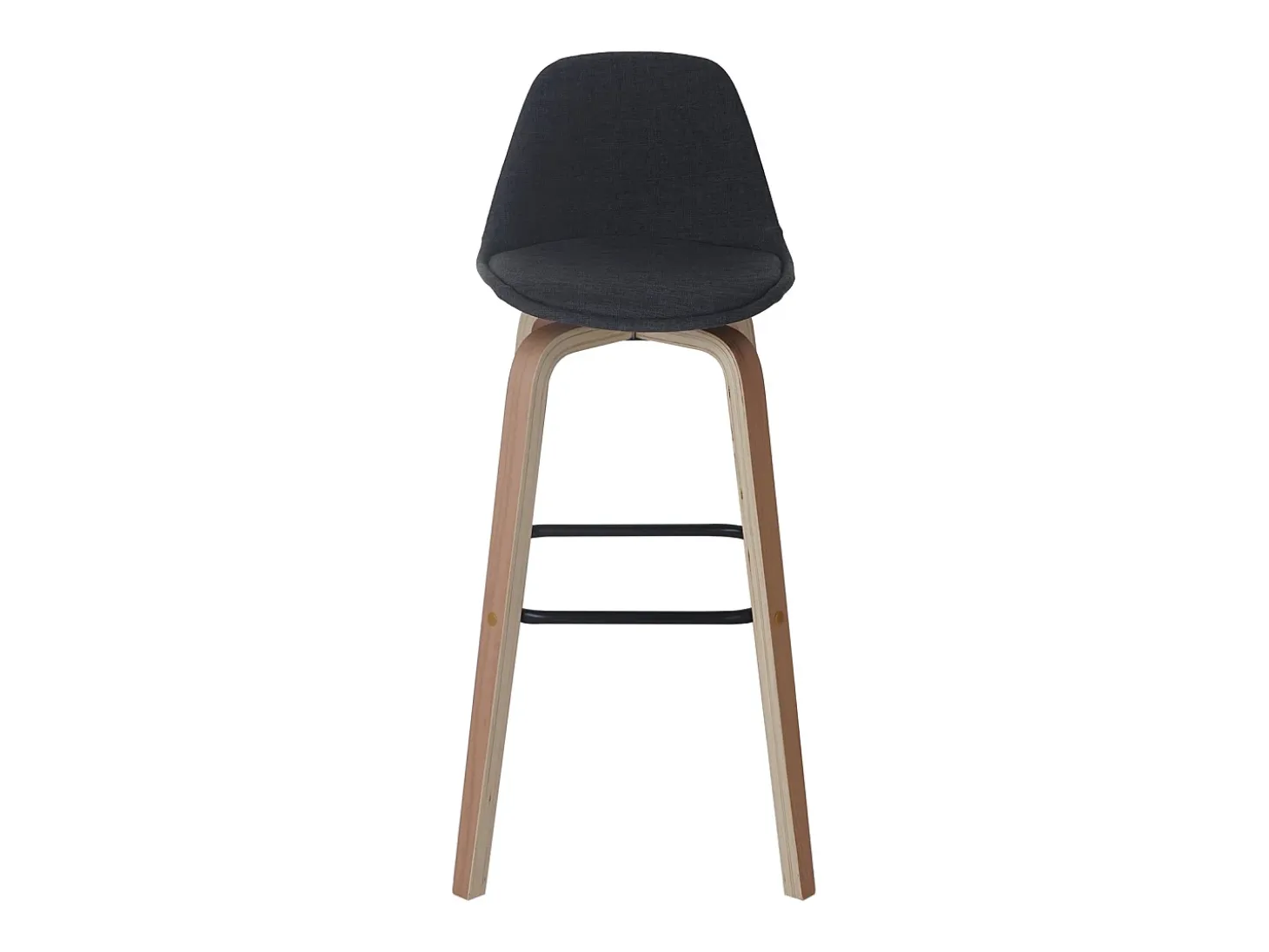 Taburete de bar MCW-A89 (set de 2), textil, gris oscuro