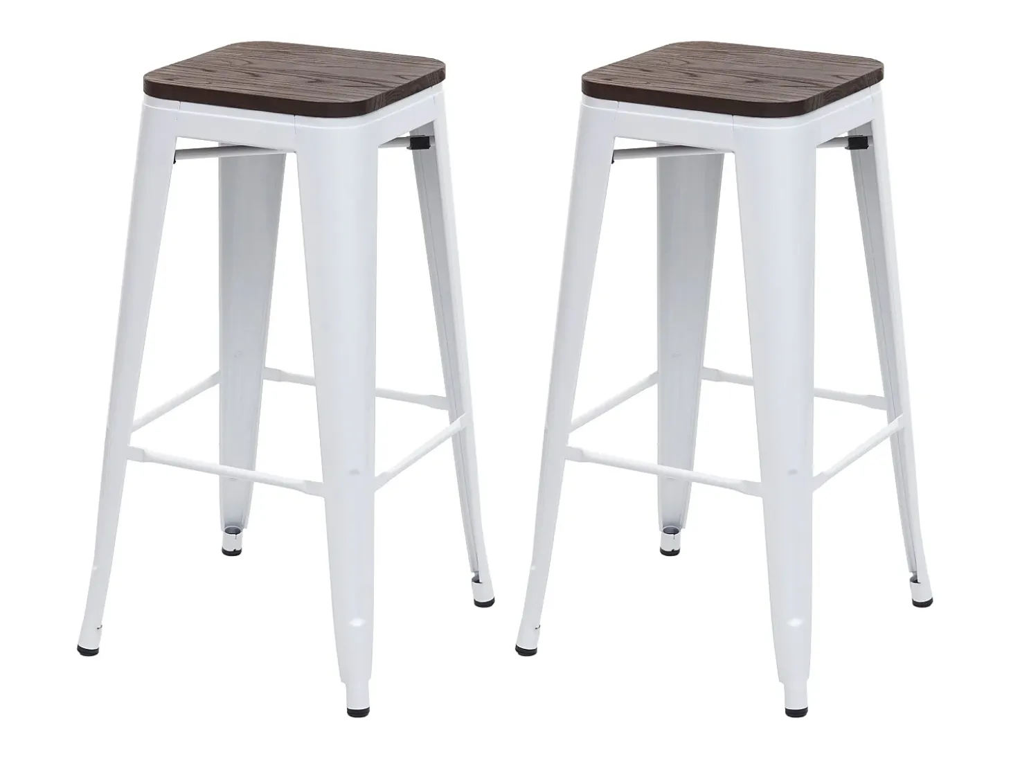 Taburete de bar MCW-A73 (set de 2), blanco