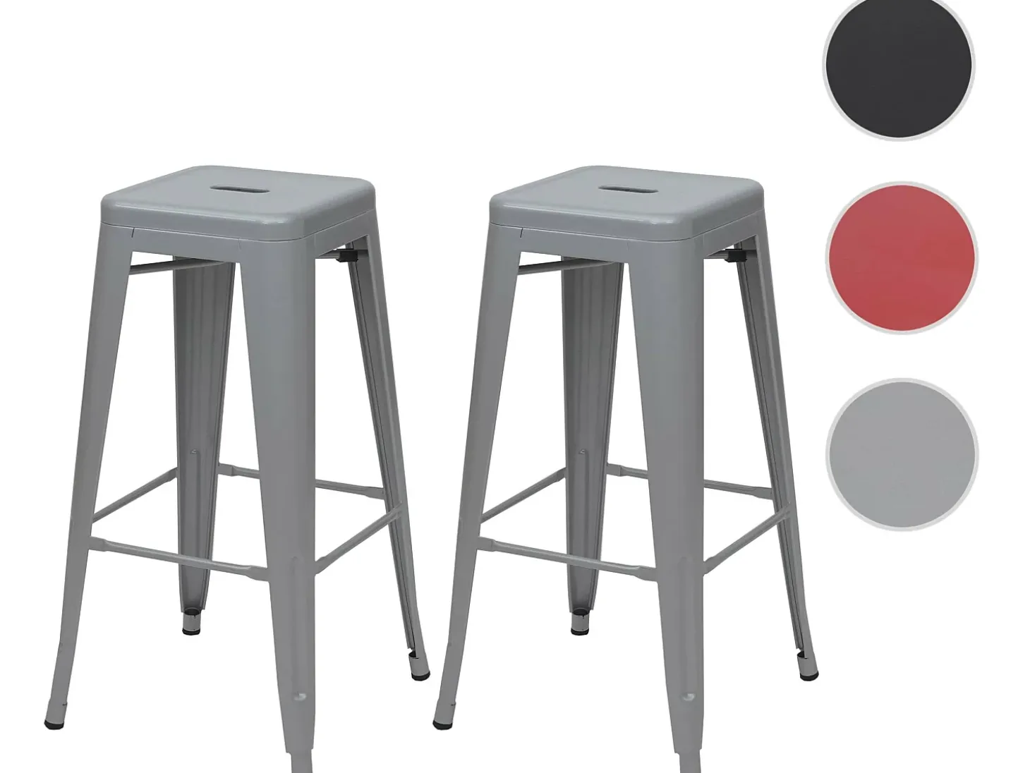 Taburete de bar MCW-A73 (set de 2), gris