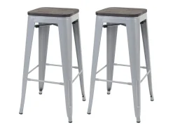 Taburete de bar MCW-A73 (set de 2), gris