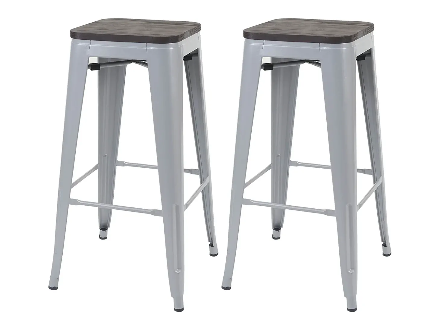 Taburete de bar MCW-A73 (set de 2), gris