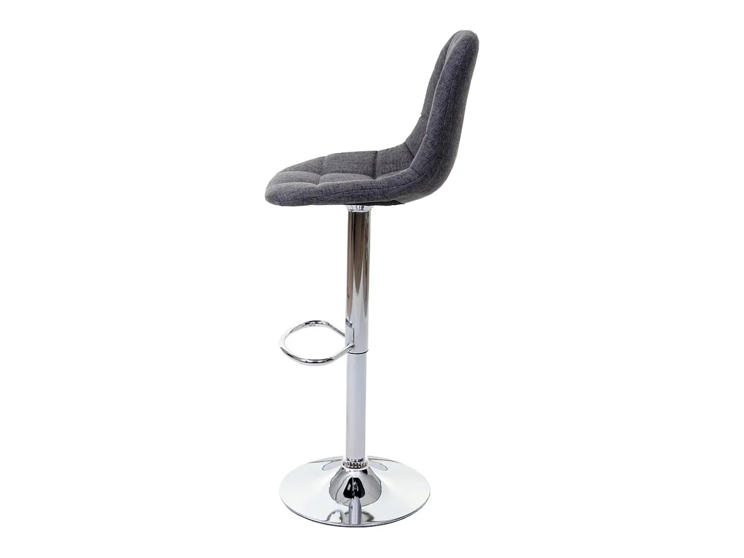 Taburete de bar MCW-A67 (set de 2), gris, textil