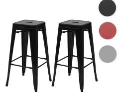 Taburete de bar MCW-A73 (set de 2), negro