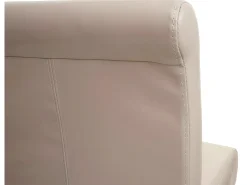Taburete de bar MCW-C33, crema, patas claras, imitación de cuero
