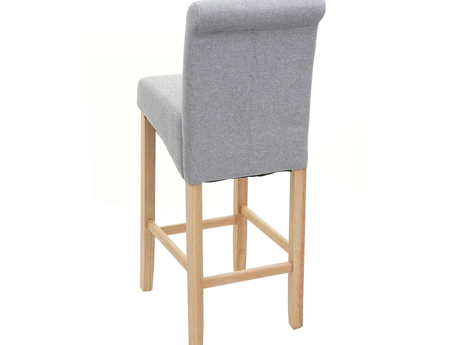 Taburete de bar MCW-C33, gris claro, patas claras, tela/textil