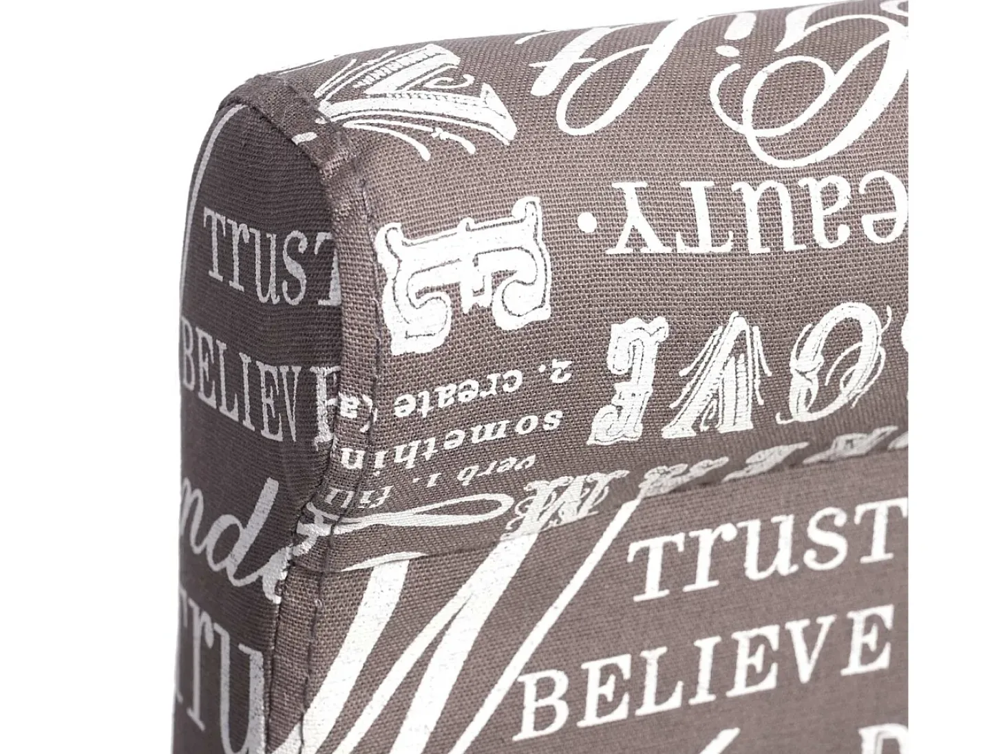 Taburete de bar MCW-C33, lettering, gris, patas claras, tela/textil
