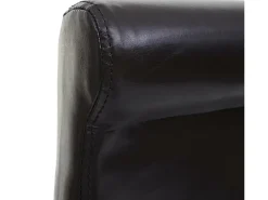 Taburete de bar MCW-C33, marrón, patas oscuras, cuero