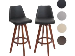 Taburete de bar MCW-C43 (juego de 2), negro