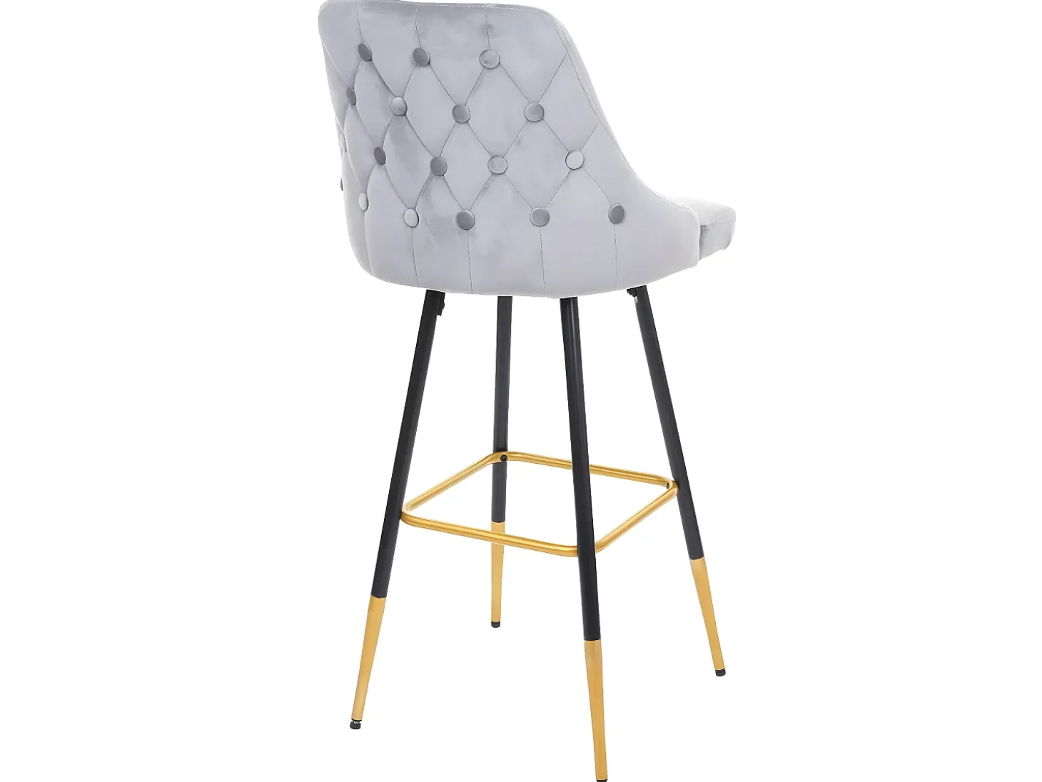 Taburete de bar MCW-E70 (set de 2) terciopelo, gris