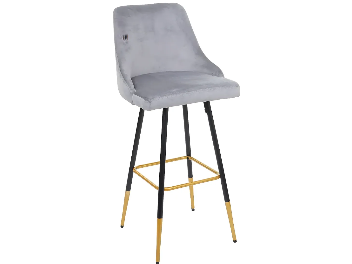 Taburete de bar MCW-E70 (set de 2) terciopelo, gris