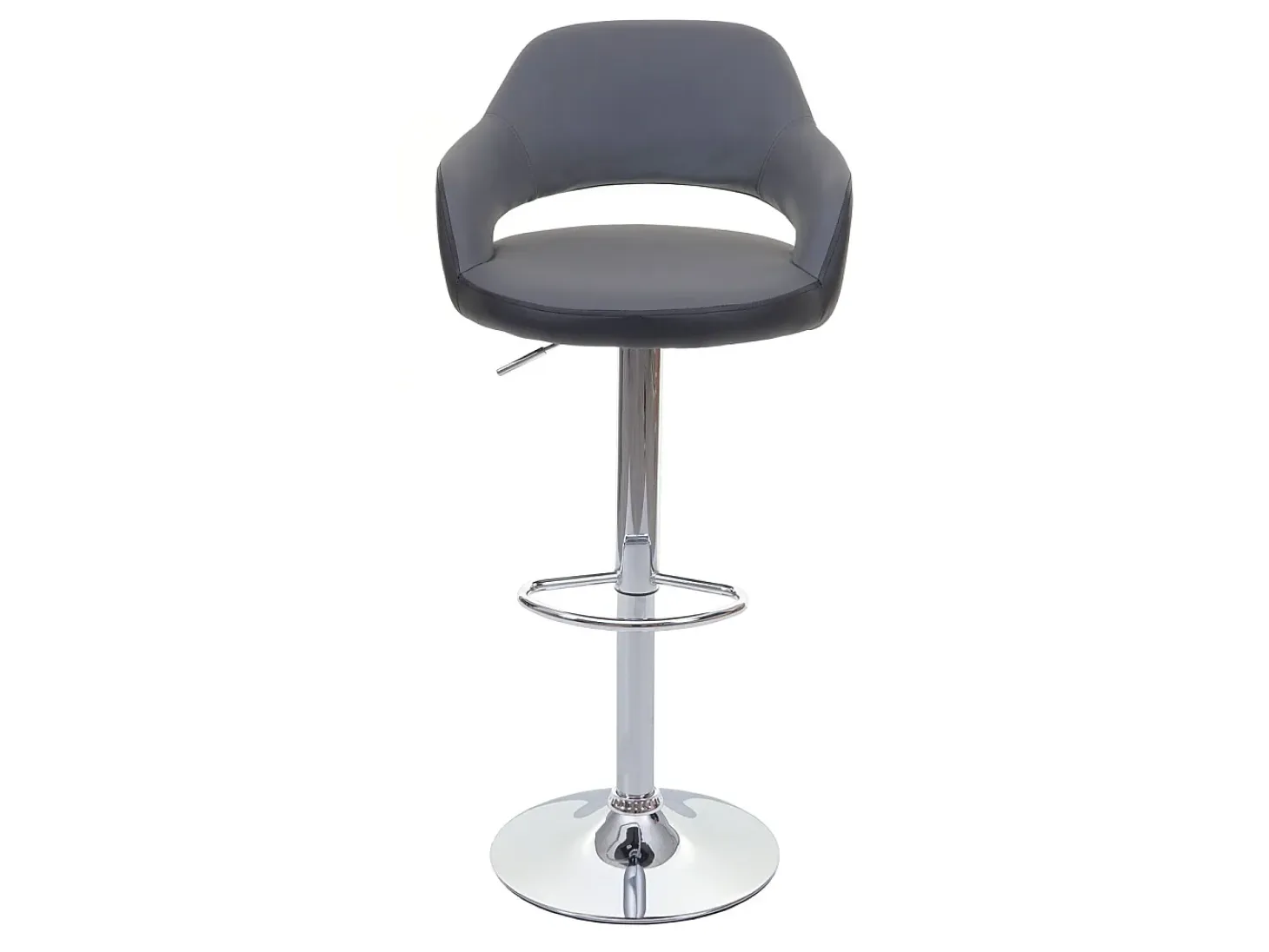 Taburete de bar MCW-F16, gris-negro