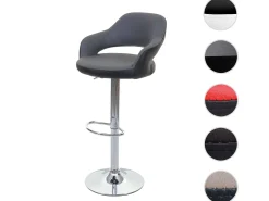 Taburete de bar MCW-F16, gris-negro