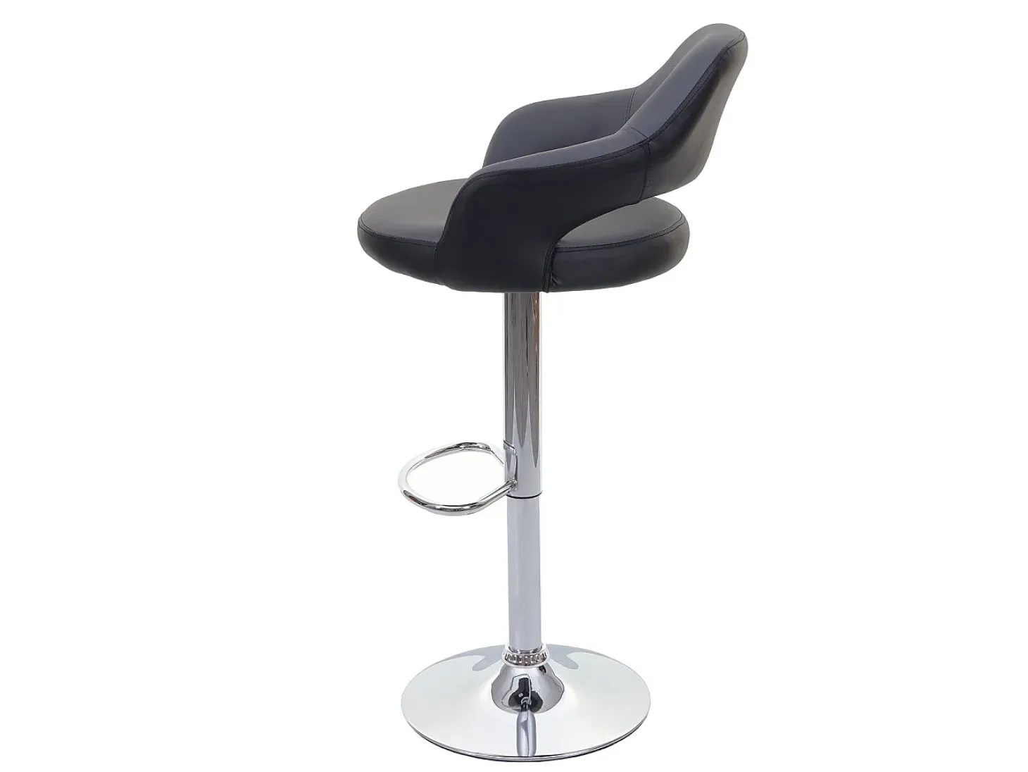 Taburete de bar MCW-F16, gris-negro