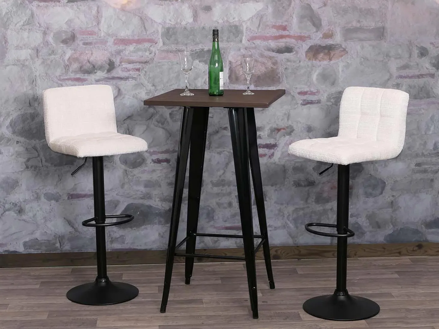 Taburete de bar MCW-G87 (juego de 2), crema-beige
