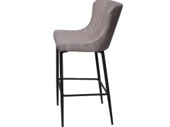 Taburete de bar MCW-H79, tela/textil gris